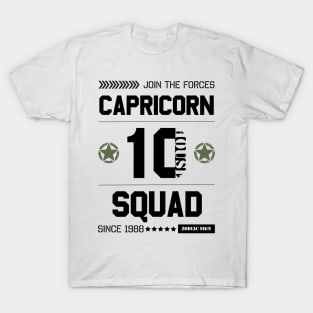 Zodiac Majesty Capricorn Squad Black T-Shirt